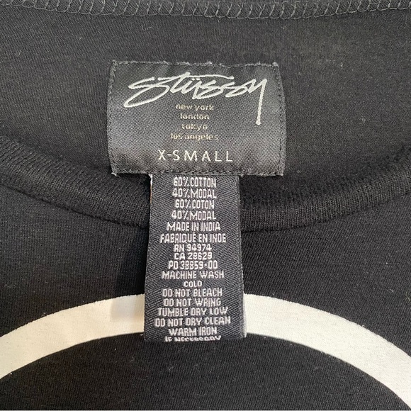 Stussy MVP Sloppy Crewneck Long Sleeve T Shirt Size XS - Picture 5 of 5